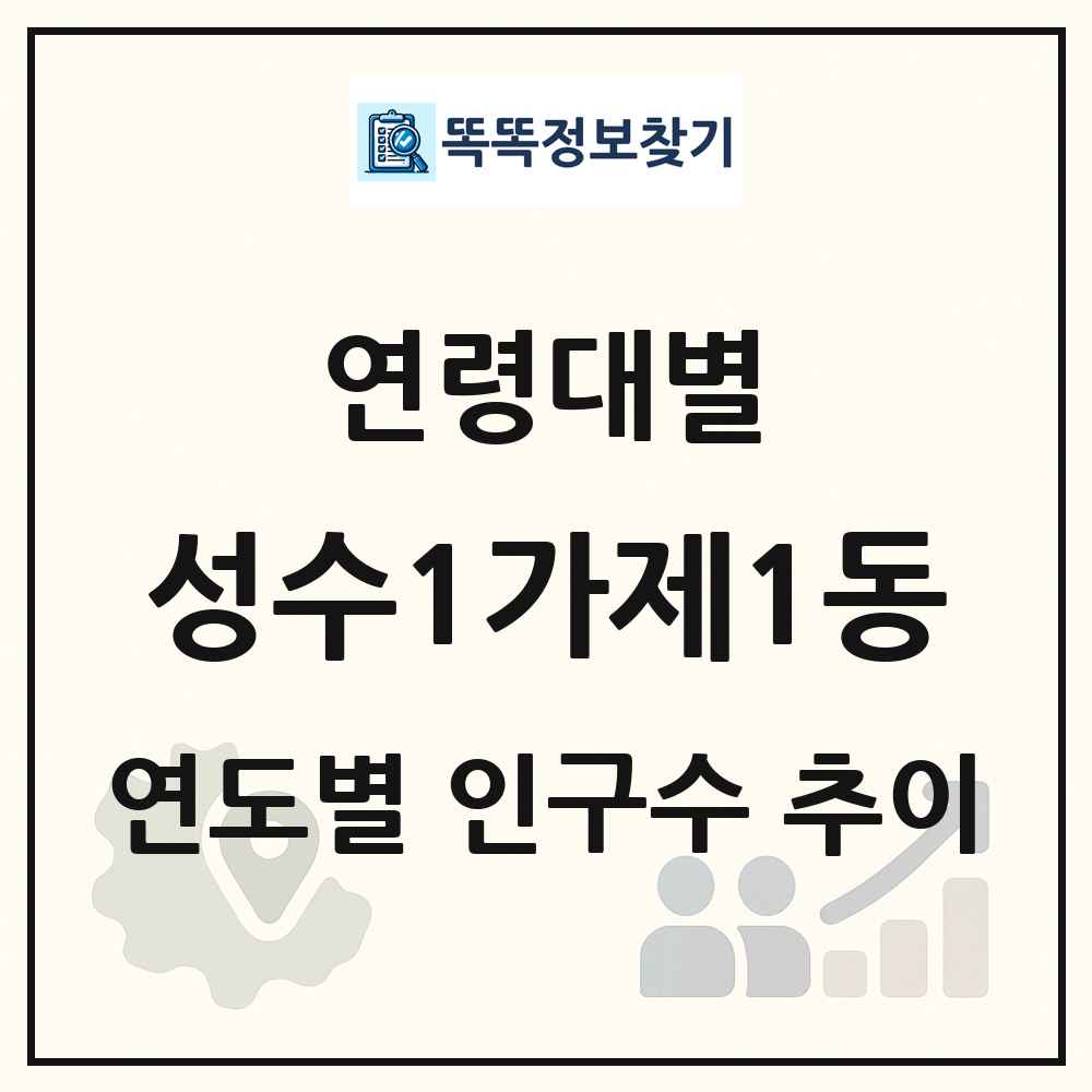 성수1가제1동 생애주기별 인구수 링크 그림